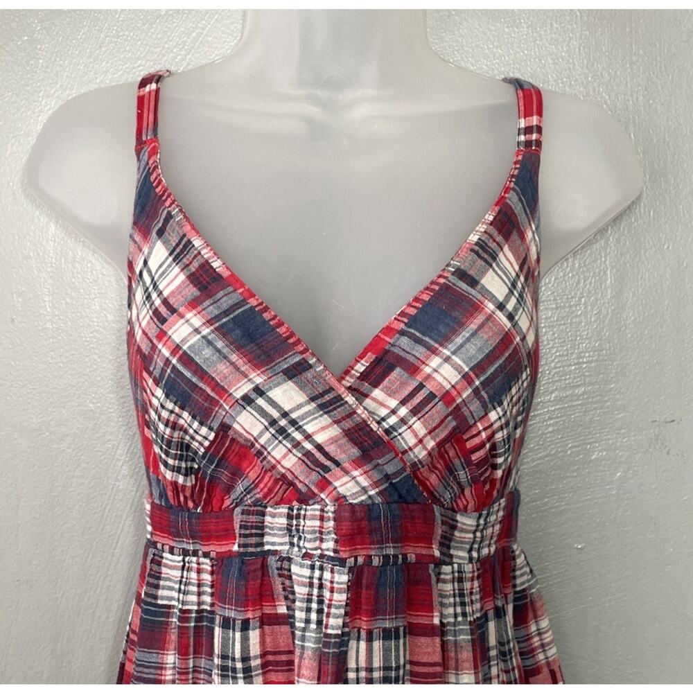 Madres Plaid SunDress Size 14 Babydoll Country Cotton Patchwork Boho Summer Y2K - Picture 3 of 10